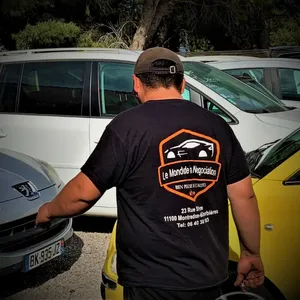Professionnels t shirt logo le monde de la negociation dos imprimé garage automobiles montredon des corbières jp 300x300 webp