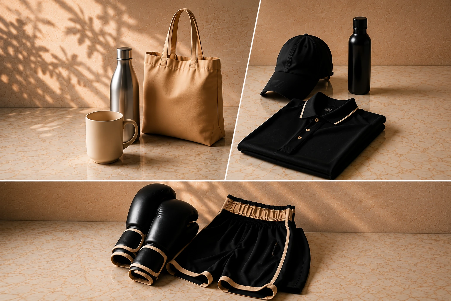 Sélection de textiles, accessoires, objets et équipements personnalisables