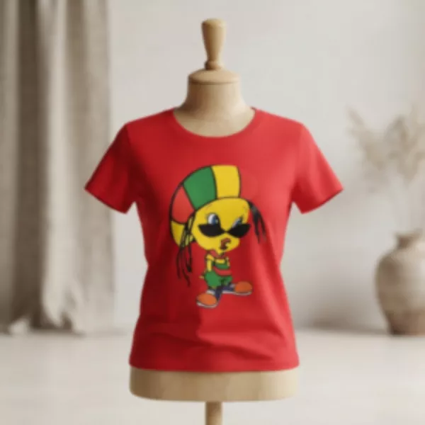 Particuliers impression couleur flocage imprimé sur t shirt b&c rouge visuel titi rasta 600x600 webp