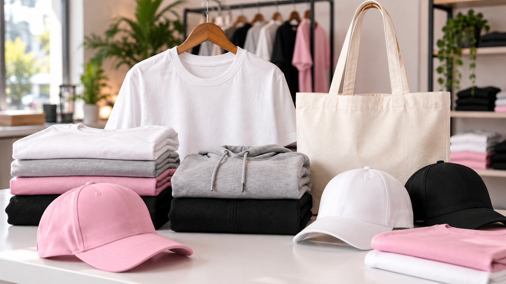 Textiles et accessoires vierges disponibles chez CREA SUBLIM FLOCK