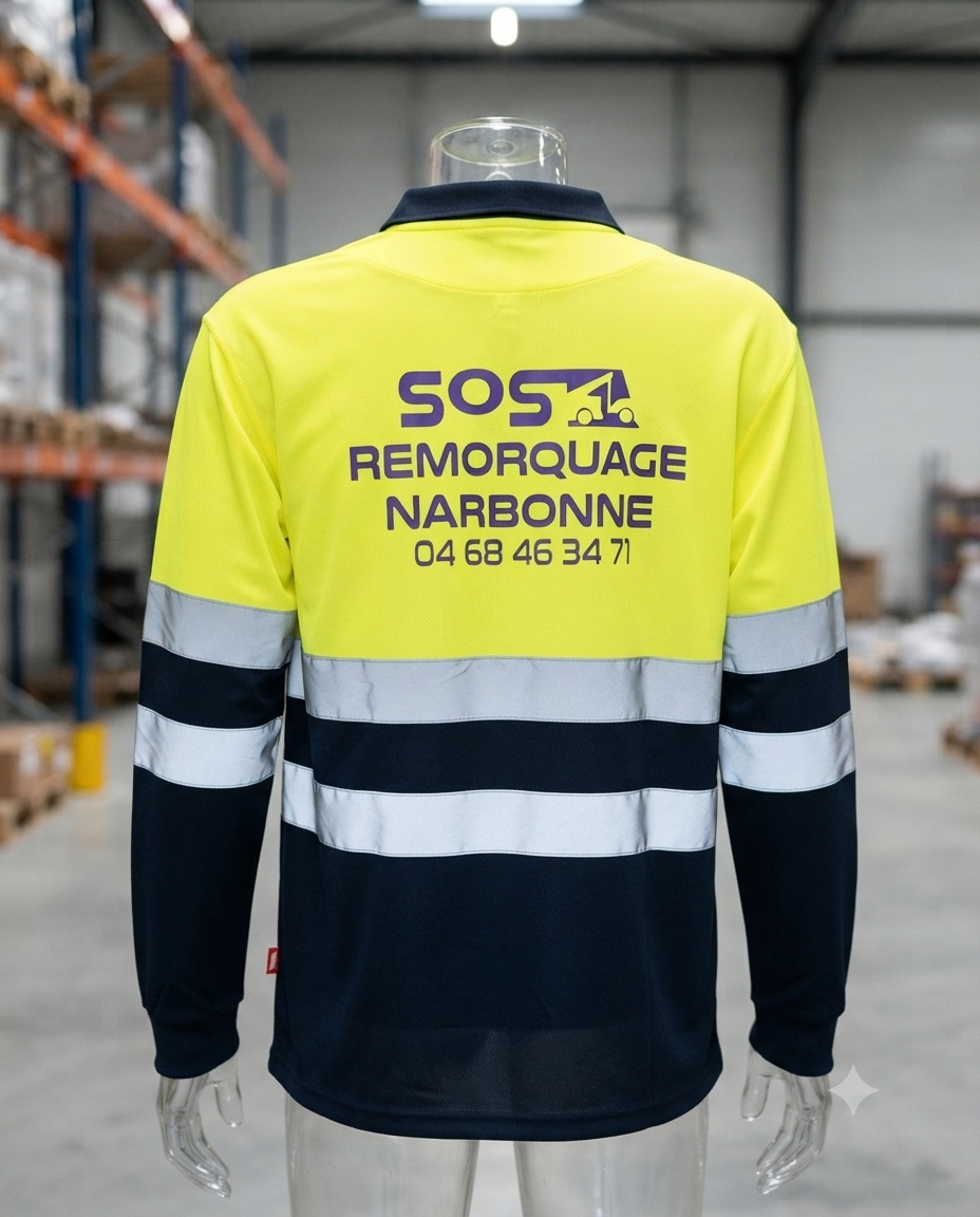 Tenue professionnelle personnalisée SOS Remorquage Narbonne