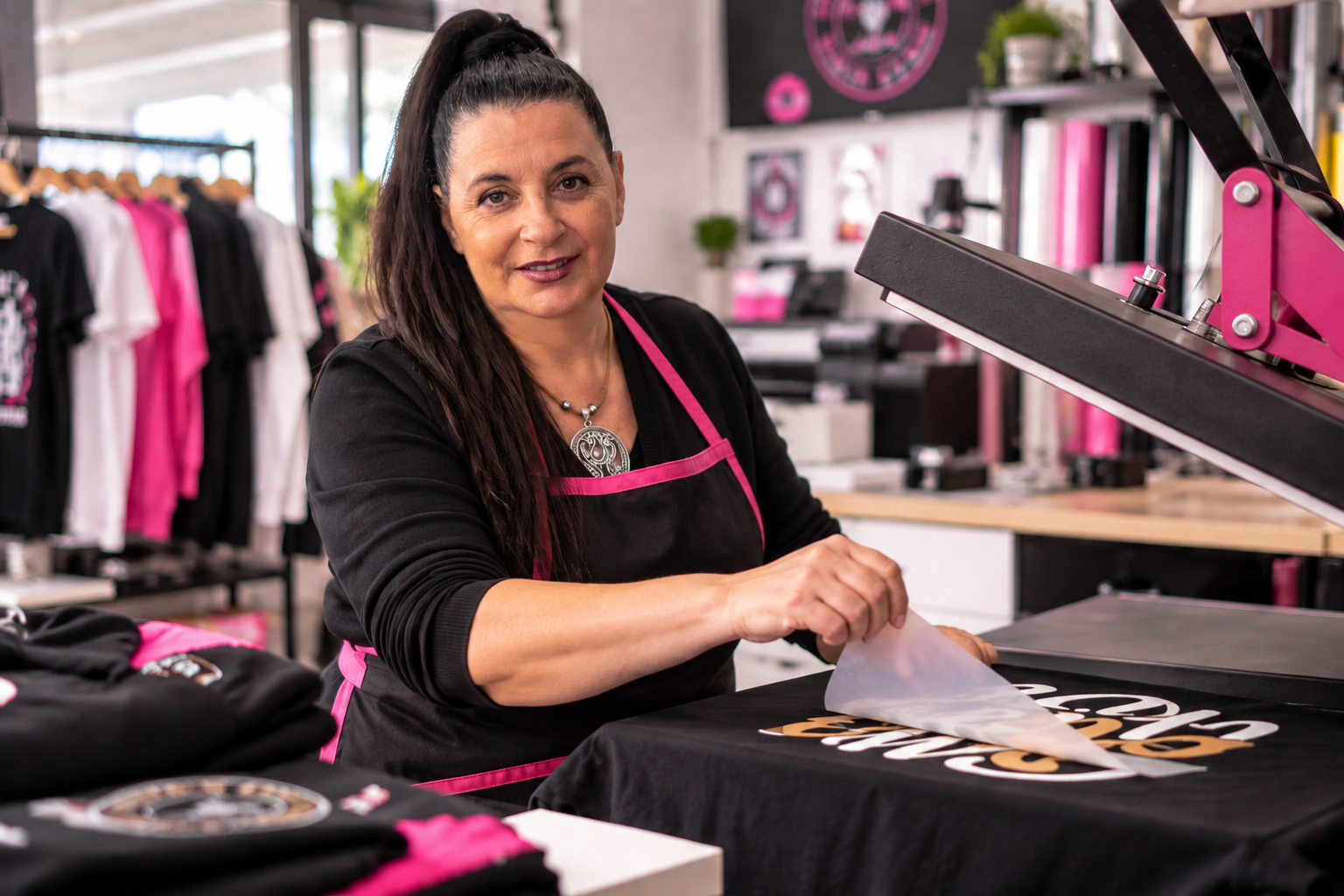 Personnalisation textile rapide dans l'Atelier Express CREA SUBLIM FLOCK à Narbonne